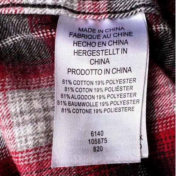 Legendary Whitetails Red & Black Plaid Backwoods Hooded Flannel Shirt, Medium - Picture 5 of 8